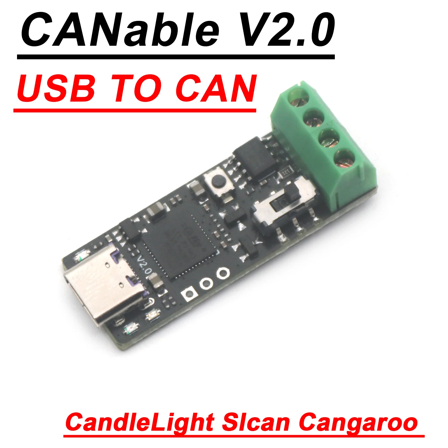 TYPE-C USB To CAN CANable 2.0 CAN-FD SLCAN Cangaroo Candlelight Firmware Debugger Communication Software Tool CAN Bus Analyzer