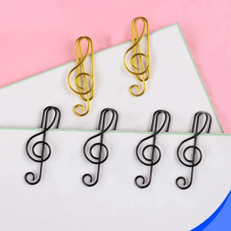 40/20Pcs Creative Music Shaped Creative File Clamp Paper Clip Bookmark Holder Paper Decorative Clips for School Office Supplies