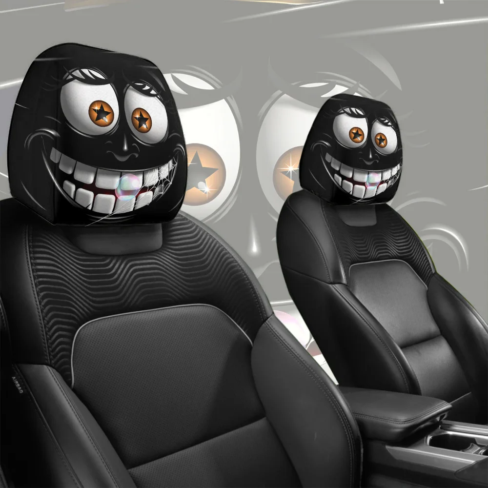 

Dynamic smile eyelash Breathable universal car headrest cover two-piece set, Valentine's Day gift suitable for all four seasons