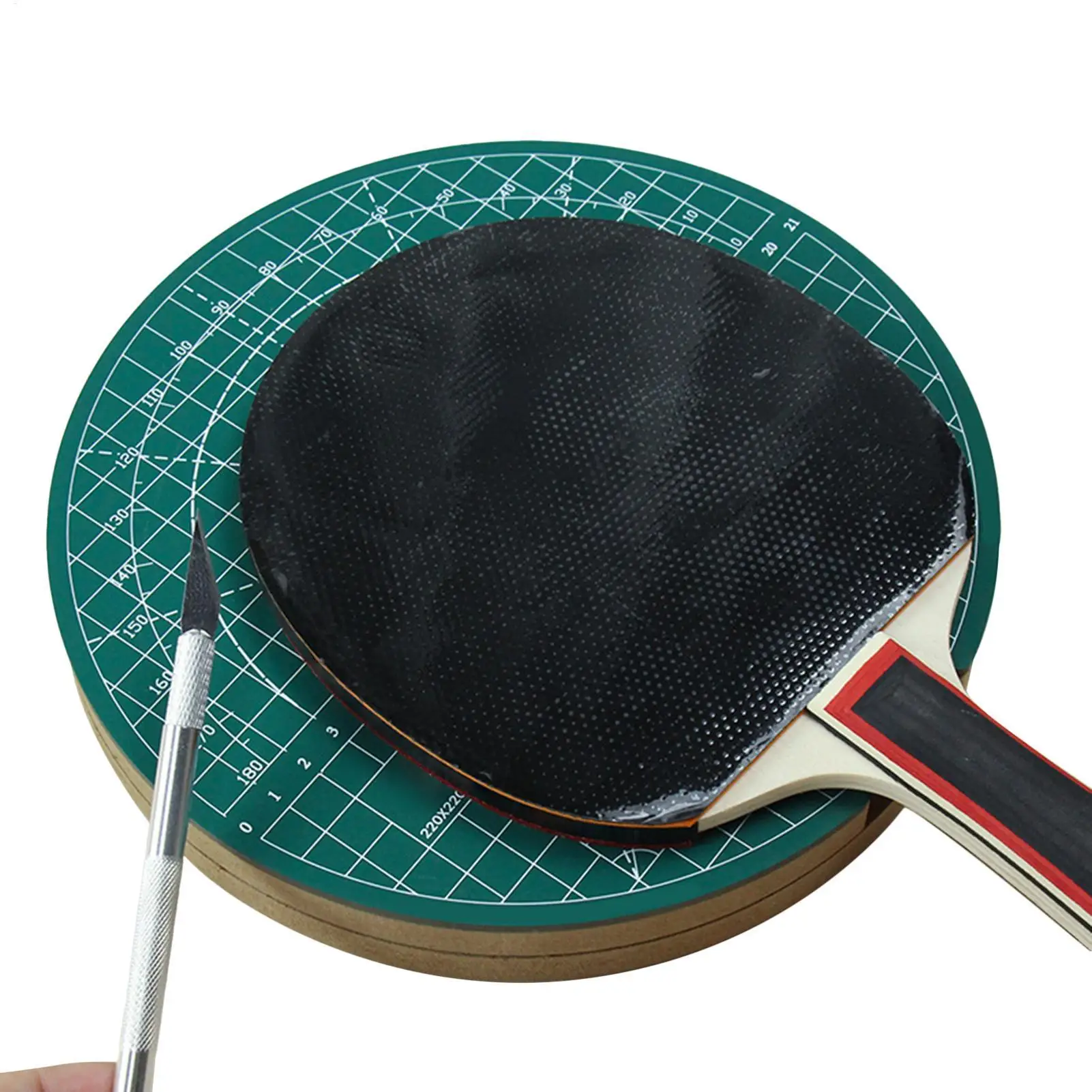 

Table Tennis Rubber Cutting Board Universal PVC Professional Flat DIY Tool Smooth Rotation Cutting Board for Adults