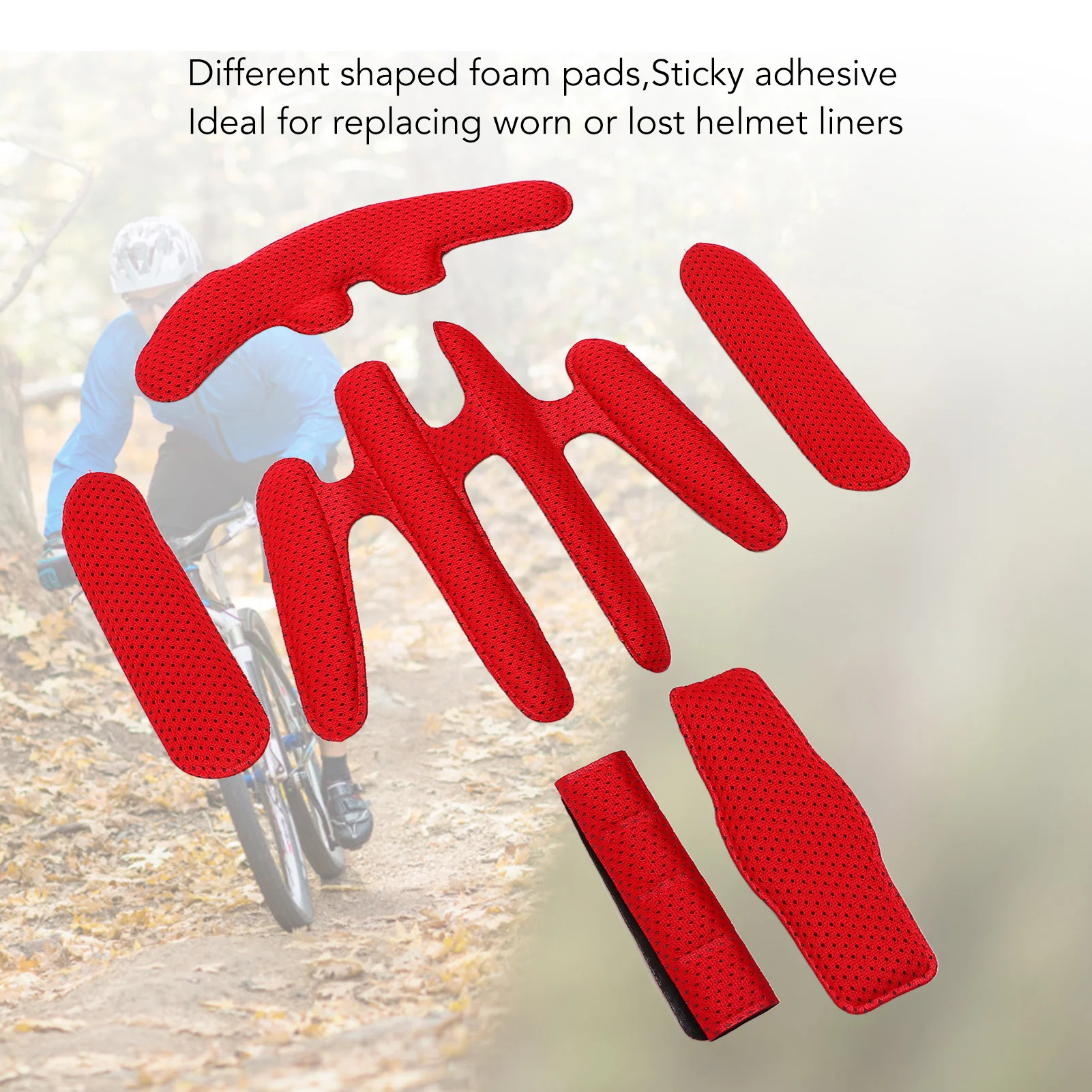 2 sets fietshelmvoeringkits warmgeperste sponsvoering met klittenband zweetabsorberend zacht en comfortabel fietsuitrusting