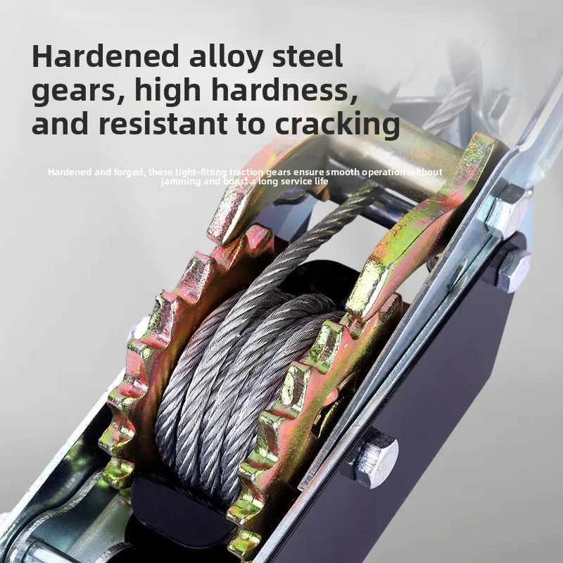 Double‑hook Ratchet Tensioner Multifunctional Lashing Strap Hoisting Pull‑tight Binding Lifting