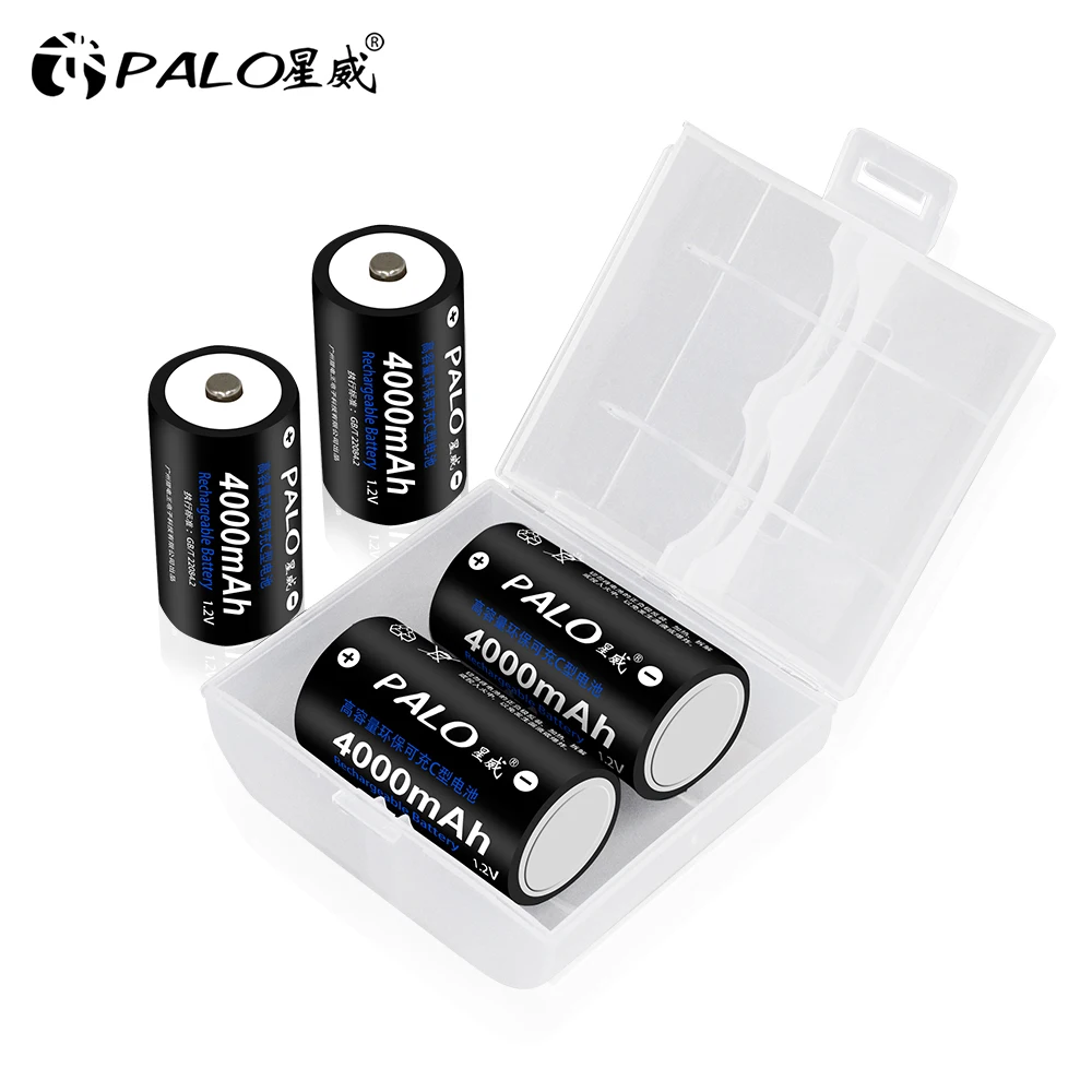 

1-4PCS 1.2V NI-MH C Size Rechargeable Batter C Type LR14 R14 NIMH Battery C Cell For Flashlight,Video,Gas Cooker,Water Heater