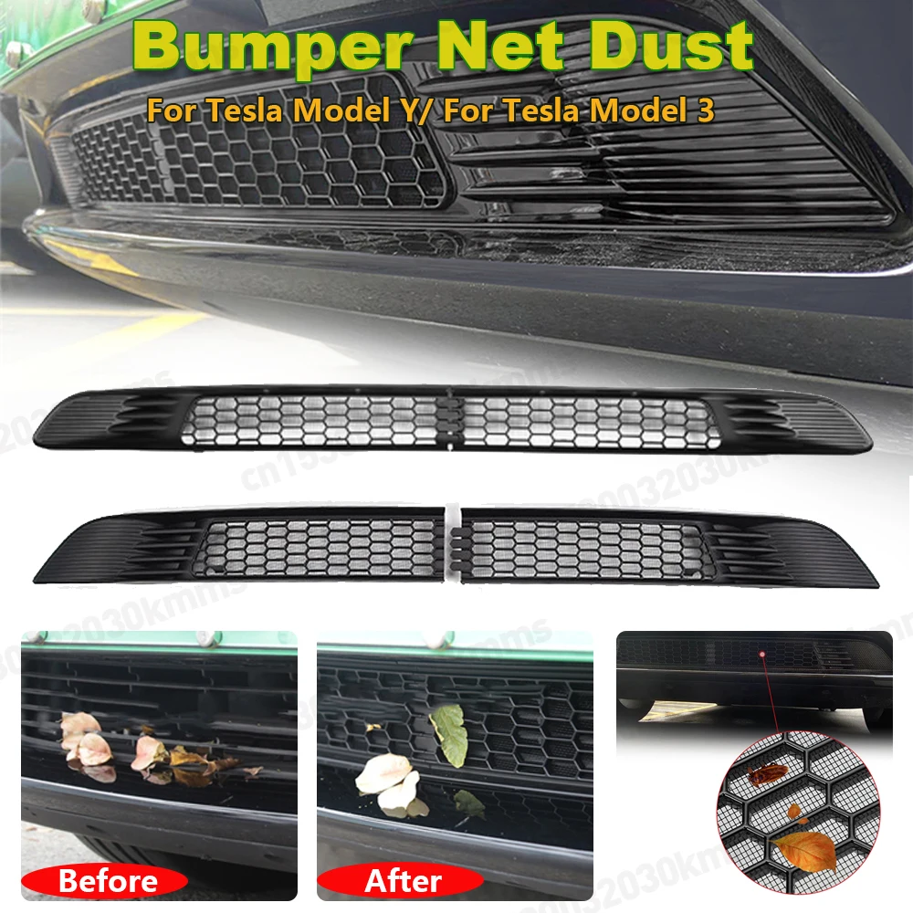 Car Lower Bumper Anti Insect Net Vent Cover for Tesla Model 3 Model Y 2017-2022 Front Grille Mesh Cover Air Inlet Vent Panel