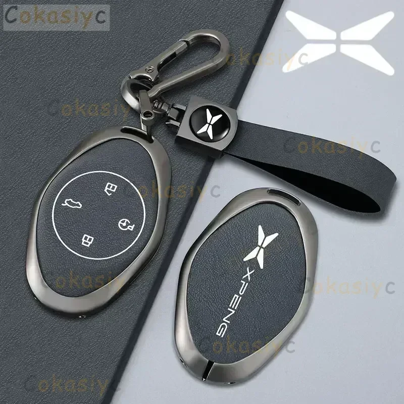 Zinc alloy leather car key case keyless protective case for Xpeng P5 P7 G9 G3i p7i g3 g6 fashionable car interior accessories