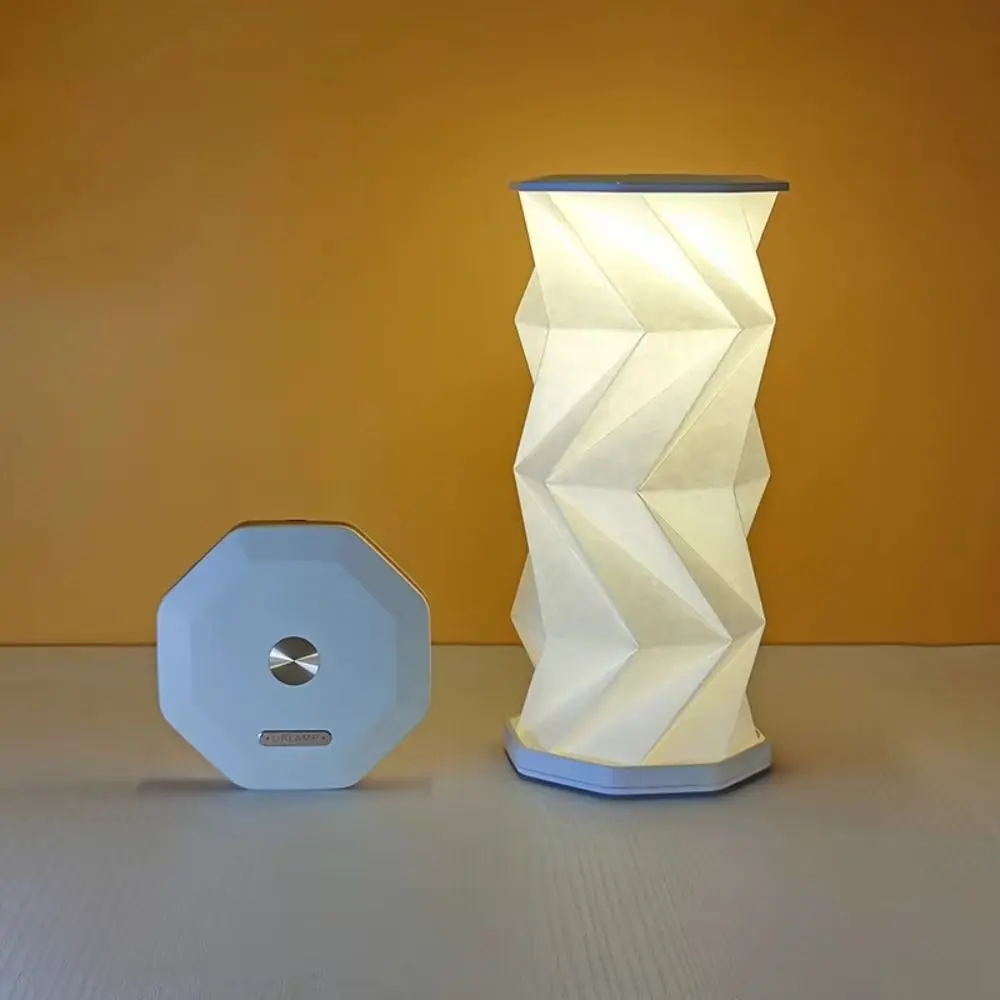 Small Gift Ultra Thin Portable Desk Light LED Creative Foldable Paper Latern Cultural Atmosphere Mini Rotating Light Travel