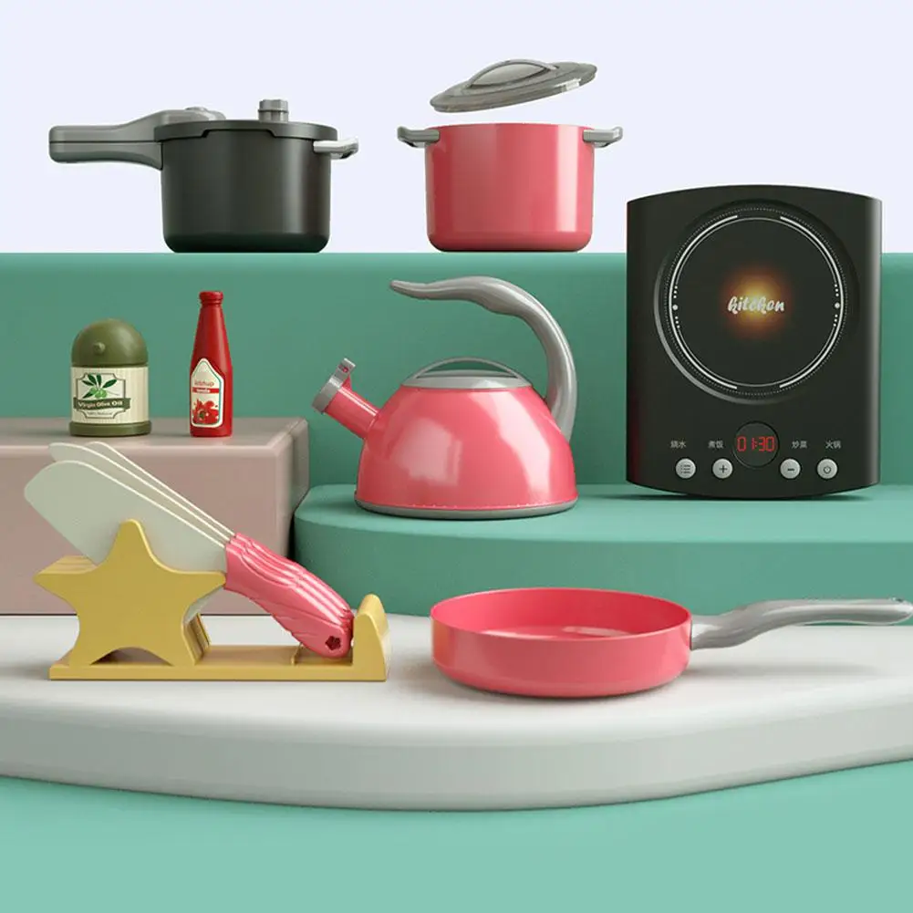 Ensemble de jouets de cuisine sûrs pour enfants, lumières et sons réalistes, jouets de cuisine pour garçons et filles, 32 pièces