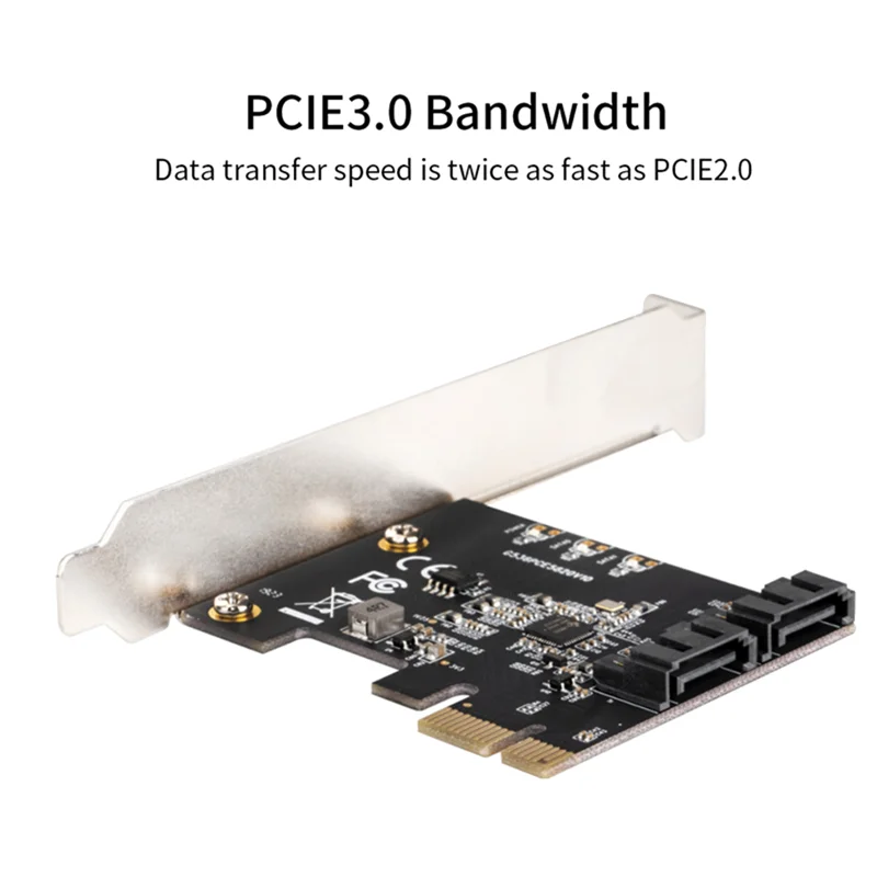 Carte Contrôleur Non Raid PCIe 3.1, Puce Jmb 3.0, 2 Ports, 6G SATA III 582