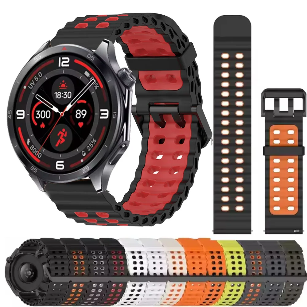 22mm Breathable Sport Silicone Bracelet For OPPO Watch X X2 Watch 4Pro Watchband for OnePlus Watch 3/2/2R/46mm Correa Band