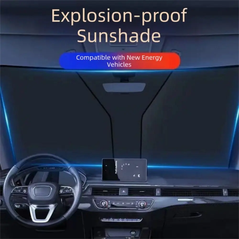 Titanium Silver Car Folding Sun Shade Foldable with Storage Bag Windshield Visor Cover UV Protection Efficient Insulation
