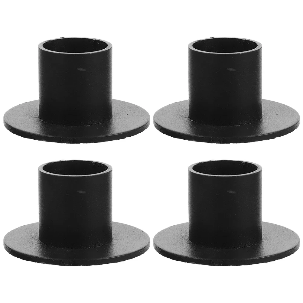 

4 Pcs Black Metal Holders Round Retro Candlestick Set 5x5x3cm Practical Home Decor Gift Idea Wax Stand