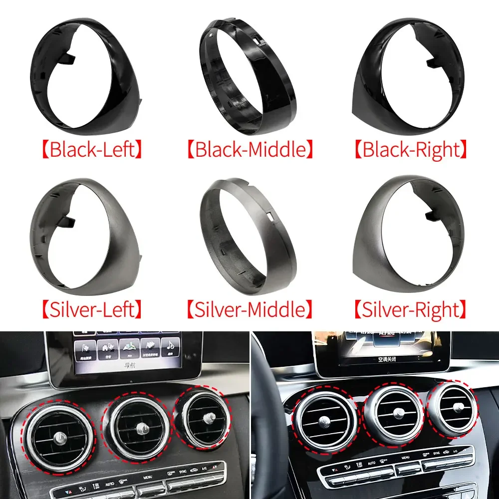 Dla Mercedes W205 W253 Samochodowa Kratka Nawiewu Klimatyzacji Pierścień Zewnętrzny Ramka Zewnętrzna Pokrywa Dla Benz Klasy C GLC C180 C200 GLC300