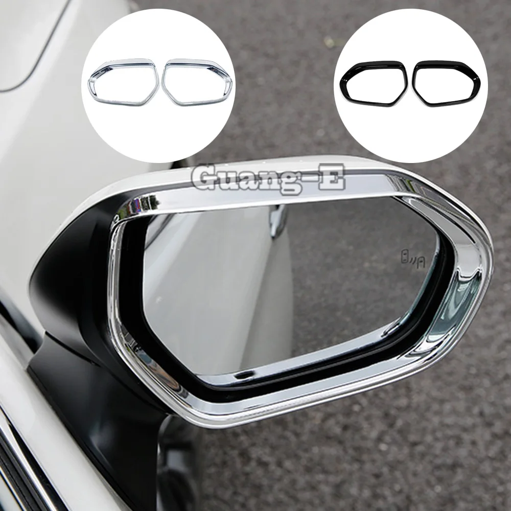 For Toyota Avalon XX50 2018 2019 2020 2021 2022 Rear View Glass Mirror ABS Chrome Trim Frame Rain Shield Sun Visor Shade Eyebrow