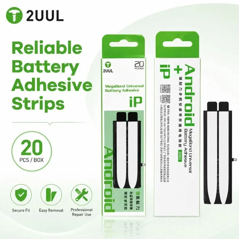 2UUL BA02 20pcs Battery Adhesive Sticker Double Sided Strong Tape Thin Film for Phone Battery Repair Replacement Tool