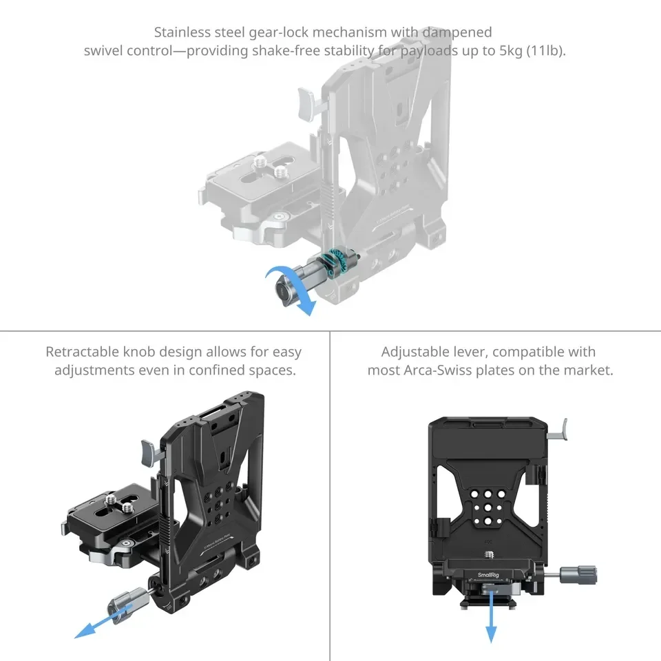 NEW For SmallRig 5315 Aluminum V-Mount Battery Mount Plate Kit for / DSLR/Mirrorless Cameras Arca- Foldable Design Quick