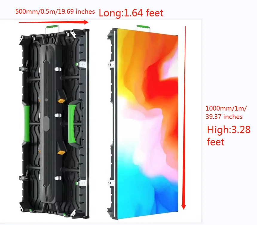 جهد الإدخال 200 ~ 240VAC 60HZ AIRC3.91 شاشة LED للإيجار الداخلي 500x1000x65 مللي متر خدمة خلفية مقاومة للماء IP43 128*256 نقطة 16S