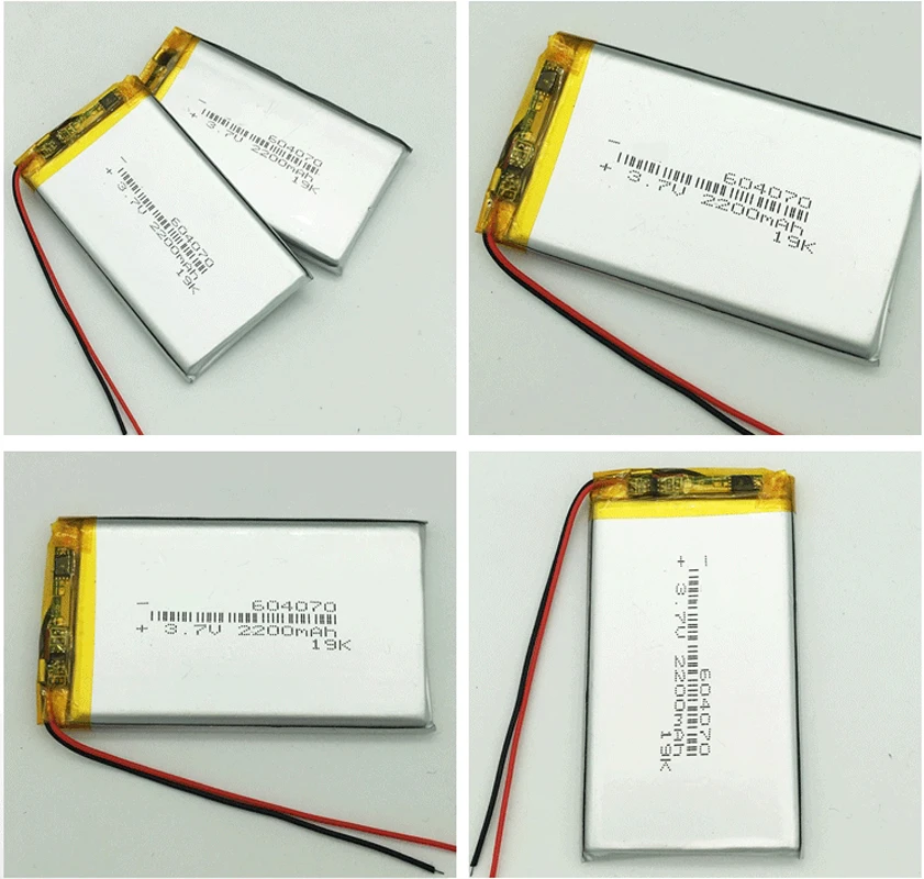 604070 2200mah 3.7V Lithium Polymer Battery For Power Bank Tablet PC MID Recorder Navigator Rechargeable Li-polymer Batteries