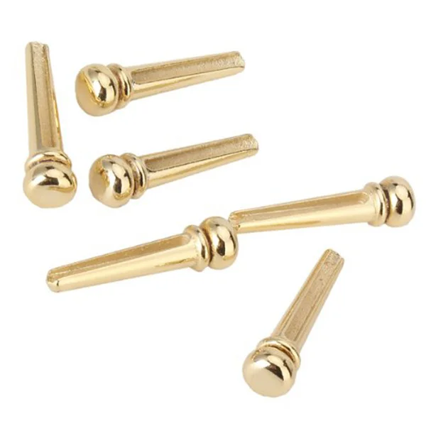 

6pcs Golden Brass Guitar Bridge End Pin Set For Acoustic Guitar Durable Metal Tuning Pins Fit All Brands Replacement Solid