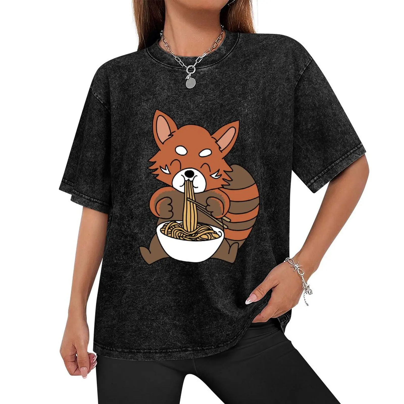 Red Panda Slurping Ramen, Ramen Lover Gift, Red Panda Lover Shirt, Unique Gift, Birthday Gift T-Shirt