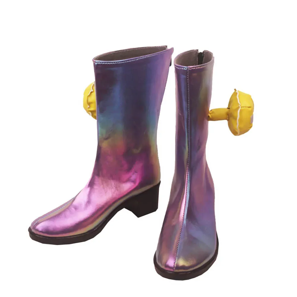 Scharlachrote und violette Lono-Cosplay-Stiefel blenden Schuhe nach Maß für Erwachsene und Kinder