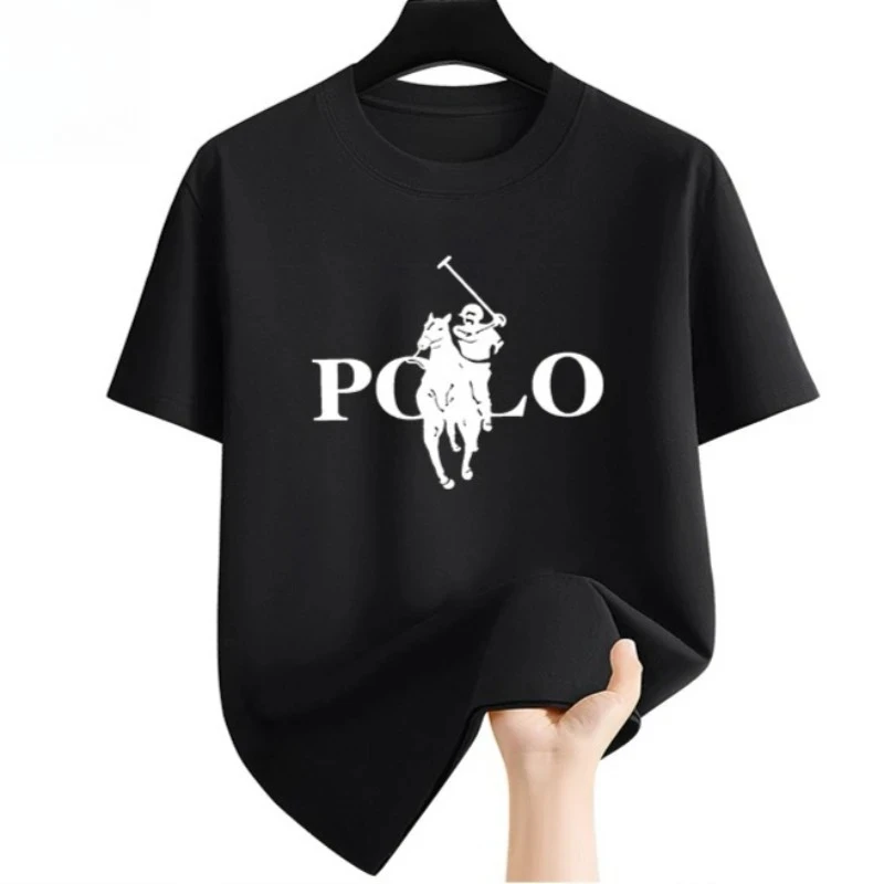 2026 Summer Fashion Brand Men's Clothes Business Casual Short-sleeved T-shirt Loose and Versatile Neck Top Breathable T-shirt