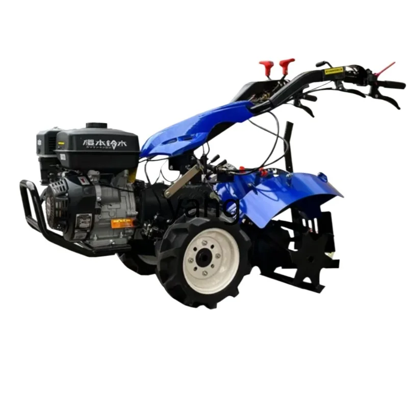 

L'm belt type differential four-wheel drive rear rotation stable production weeding trenching soil cultivation high power