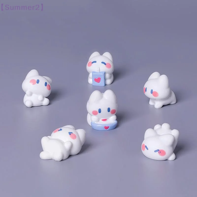 6Pcs  Resin Cat Model DIY Brooch Hairpin Jewelry Handmade Accessory Kawaii Water Cup Resin Accessories Adult Toys Gift〔Sum2〕