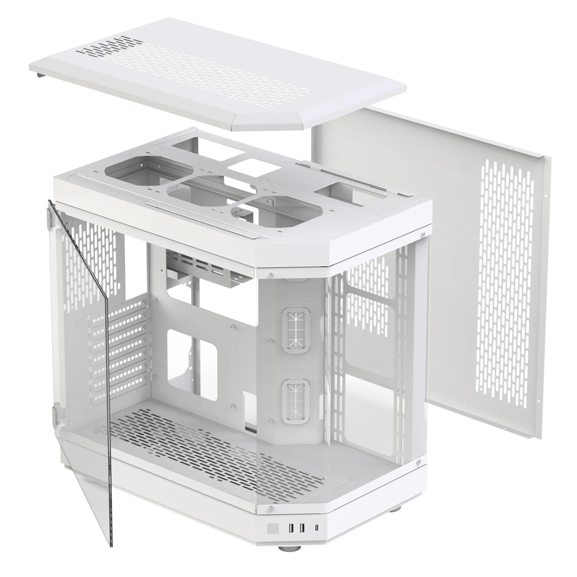 Fish tank desktop computerchassis, glazen zijde transparant e-sportchassis