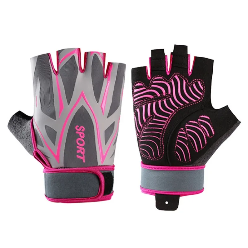 المهنية رياضة الدمبل قفازات نصف اصبع اللياقة البدنية المضادة للانزلاق قبضة اليد النساء الرجال الدراجات دراجة موضة أصابع قفازات