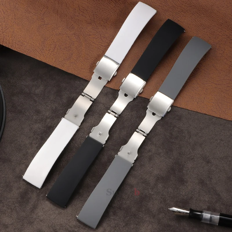 18/20/22/24 مللي متر حزام ساعة سيليكون ل Seiko الإفراج السريع سوار لهواوي GT لينة مطاط مقاوم للمياه الرياضة المعصم الفرقة