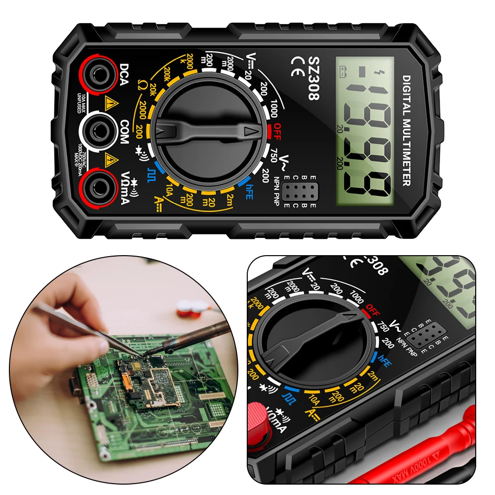 Digital Multimeter Voltage Current Detector High-Precision HFE Triode Buzzer Multimeter Multi-Function Tester Volt Amp Ohm Meter