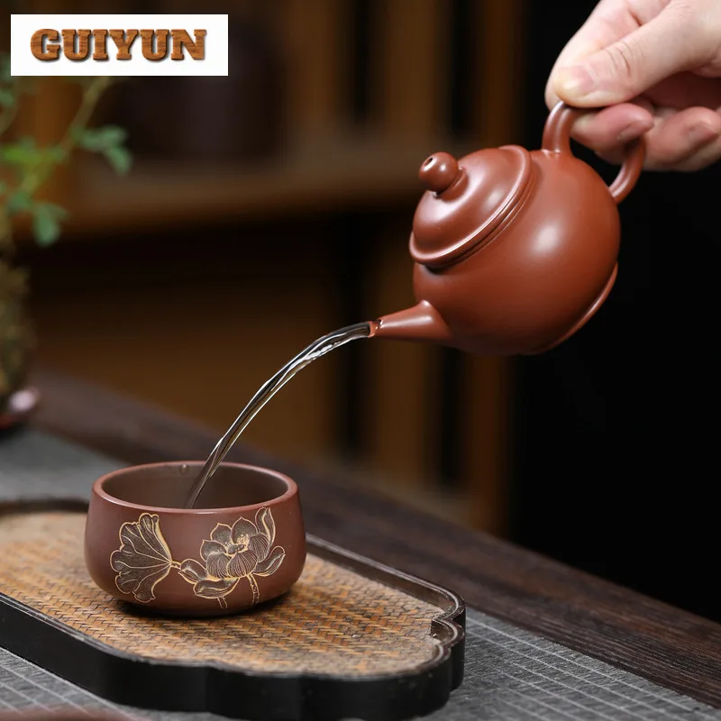 150ml Handmade Qinzhou Nixing Pottery Teapot Zen Small Horizontal Pot Tea Making Kettle With Ball Hole Filter Teaware Collection