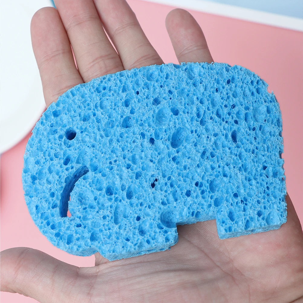 

4pcs Baby Natural Wood Pulp Eco-Friendly Soft Durable Cartoon Shower Sponge Bath For Infant Toddler Newborn