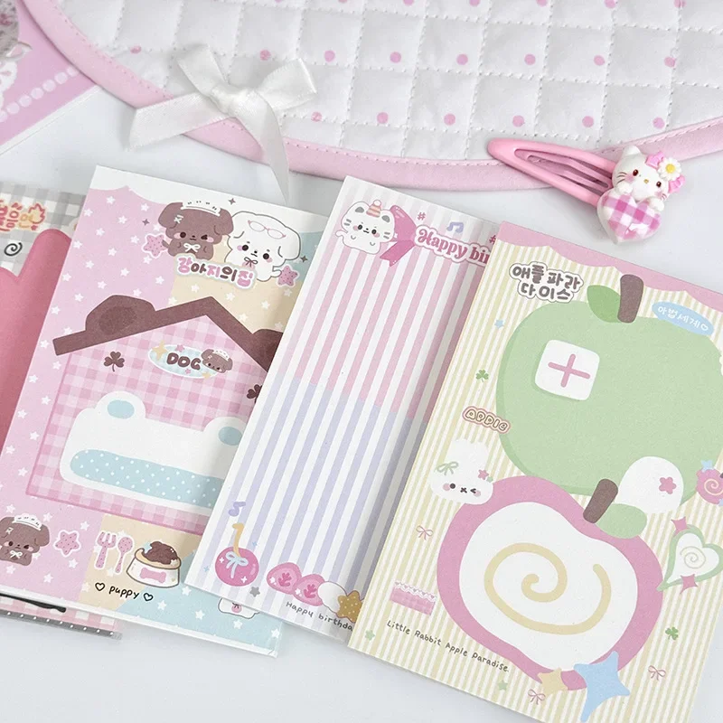 New Cartoon Notepad Cute Apple And Love Non-Adhesive Tearable Memo Journal Student High Good-looking Handheld Material Book