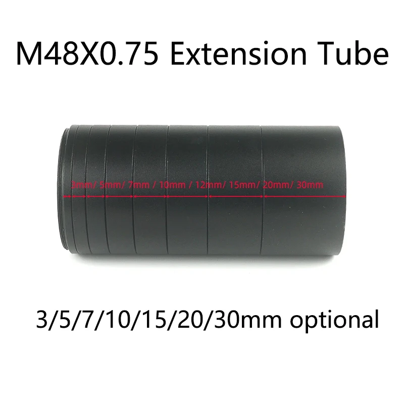 Telescope Photography Accessory M48X0.75 Extension Tube Kit  Cylinder 3/5/7/8/10/12/15/20/30mm T2 Extending Ring