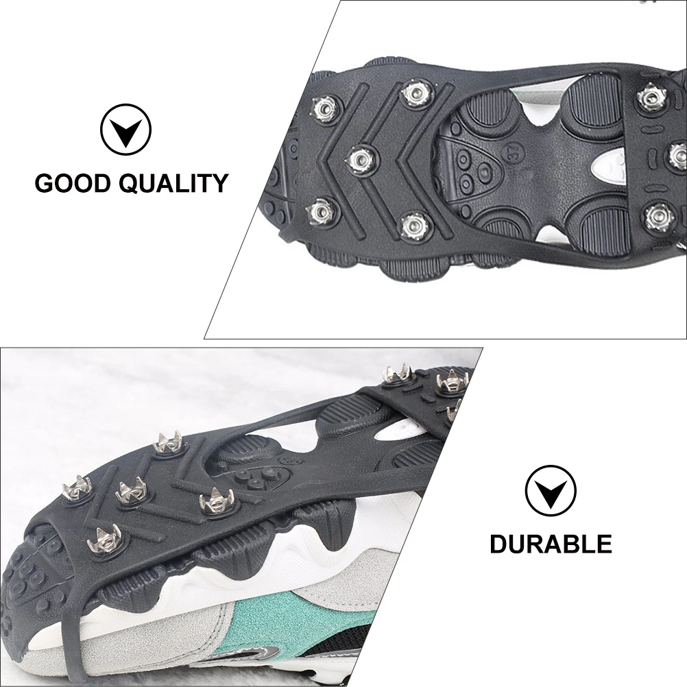 

1 Pair Crampon Shoe Covers For Ice Snow Anti-S Cleats Unisex Winter Outdoor Grips Universal Boots Shoes Black