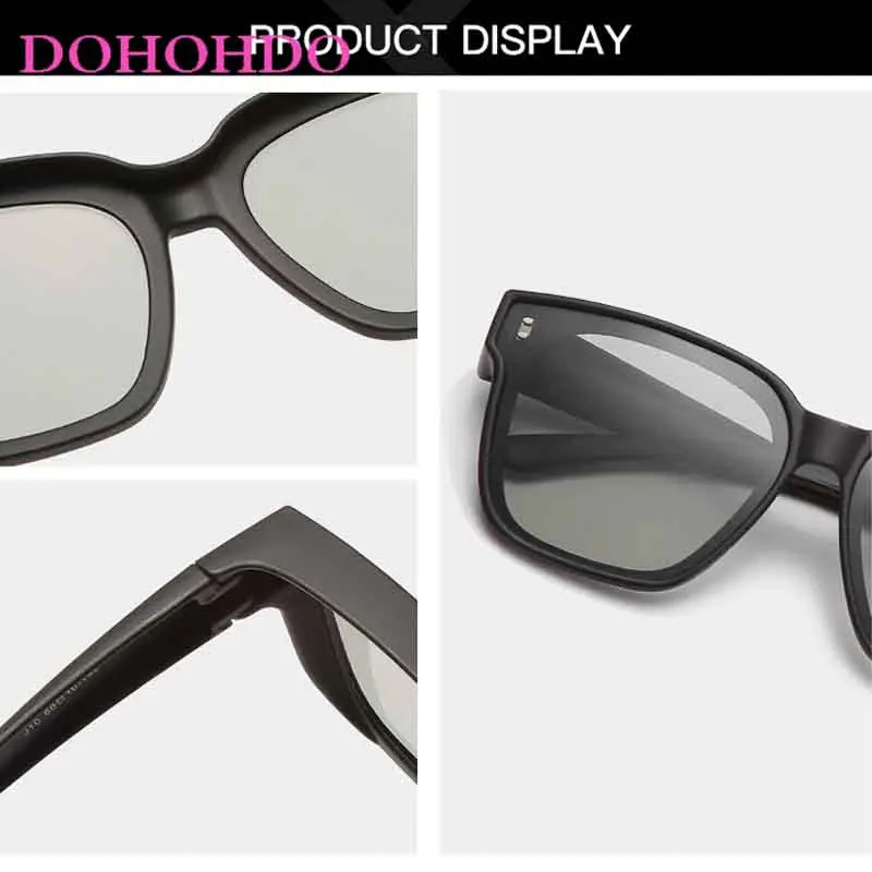Men Polarized Sunglasses Photochromic Night Vision Glasses Women Square Mirrored Eyewear Wear Over Myopia Prescription Glasses