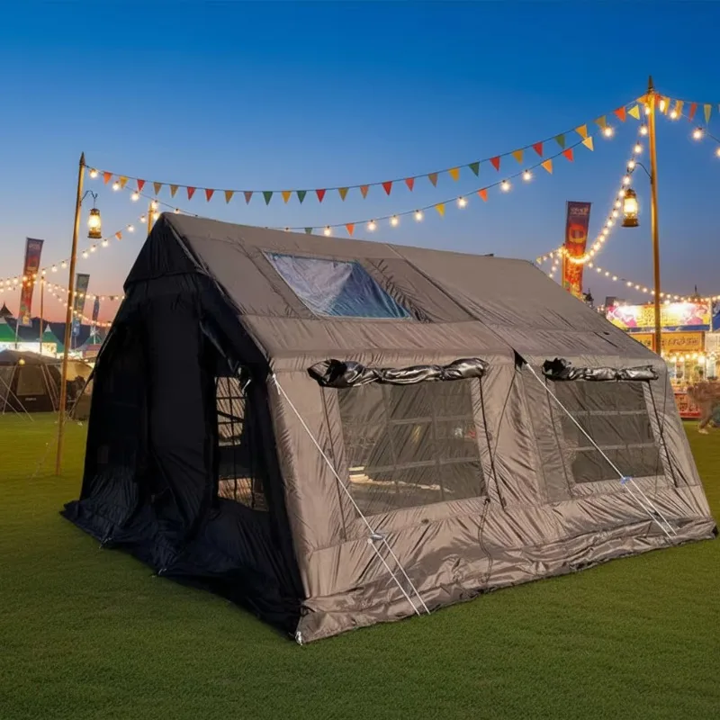 #￥2-4 Person Inflatable Camping Tent Waterproof Windproof UV Protection