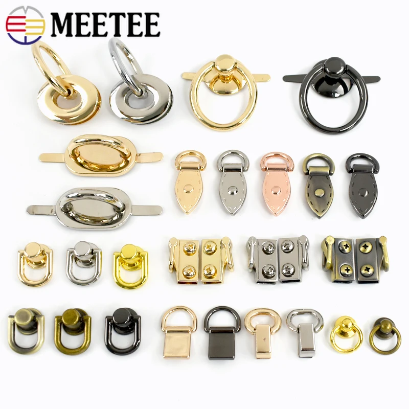 4/10/20 pezzi clip laterali per borsa in metallo O Ring rivetti girevoli fibbie per borse cinghia catena collegare chiusura maniglia gancio accessori fai da te