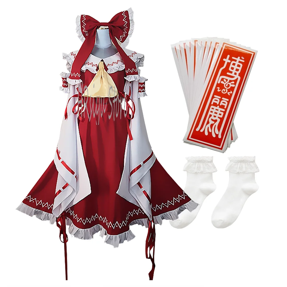 

Women's Cosplay Reimu Hakurei Costume Lolita Maid Party Bow Dress Halloween Party Costume-Customize（customized）