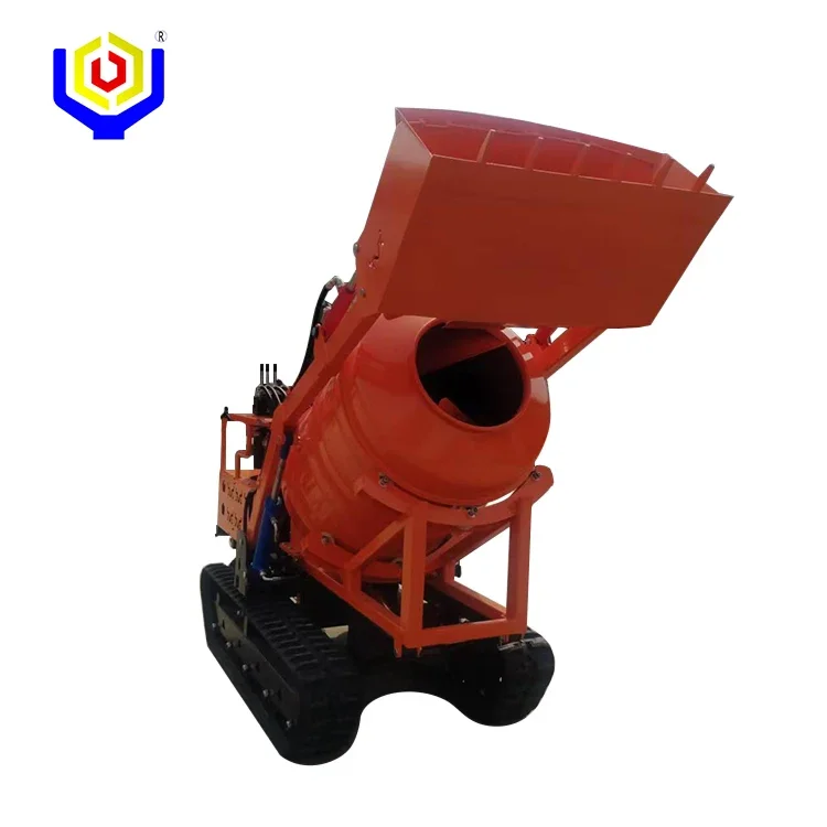 Top Selling OUBOSEN High Efficient Crawler Concrete Mixer 500L Construction Machinery for Construction Tracked Concrete Mixer