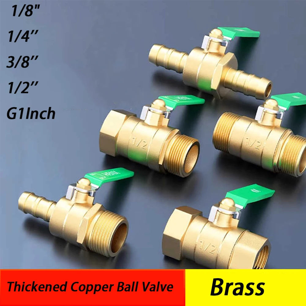 

1/3/5Pcs 1/8" 1/4'' 3/8'' 1/2''G1Inch Double Internal Thread Brass Valve Connector Joint Copper Pipe Fitting Coupler Adapter