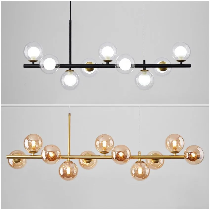 SANDYHA – plafonnier suspendu composé de boules de verre, design nordique moderne, luminaire décoratif d\'intérieur, idéal pour un salon, une salle à