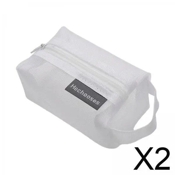 إكسسوارات السفر، حقيبة شبكية بسحاب، حقيبة مستحضرات التجميل، حقيبة مكياج من النايلون، منظم تجميل خفيف الوزن لتخزين المحفظة