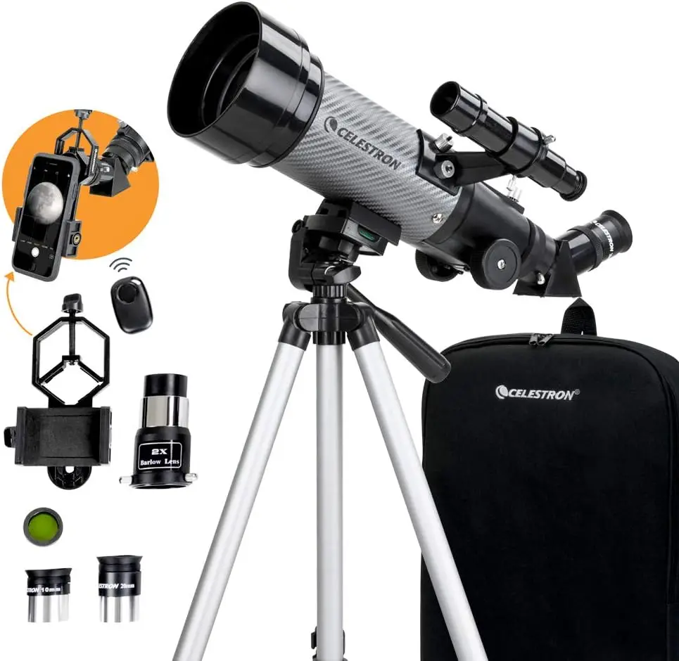 70mm Travel Scope DX  Portable Refractor Telescope  Fully-Coated Glass Optics  Ideal Telescope for Beginners Bonus Astronom