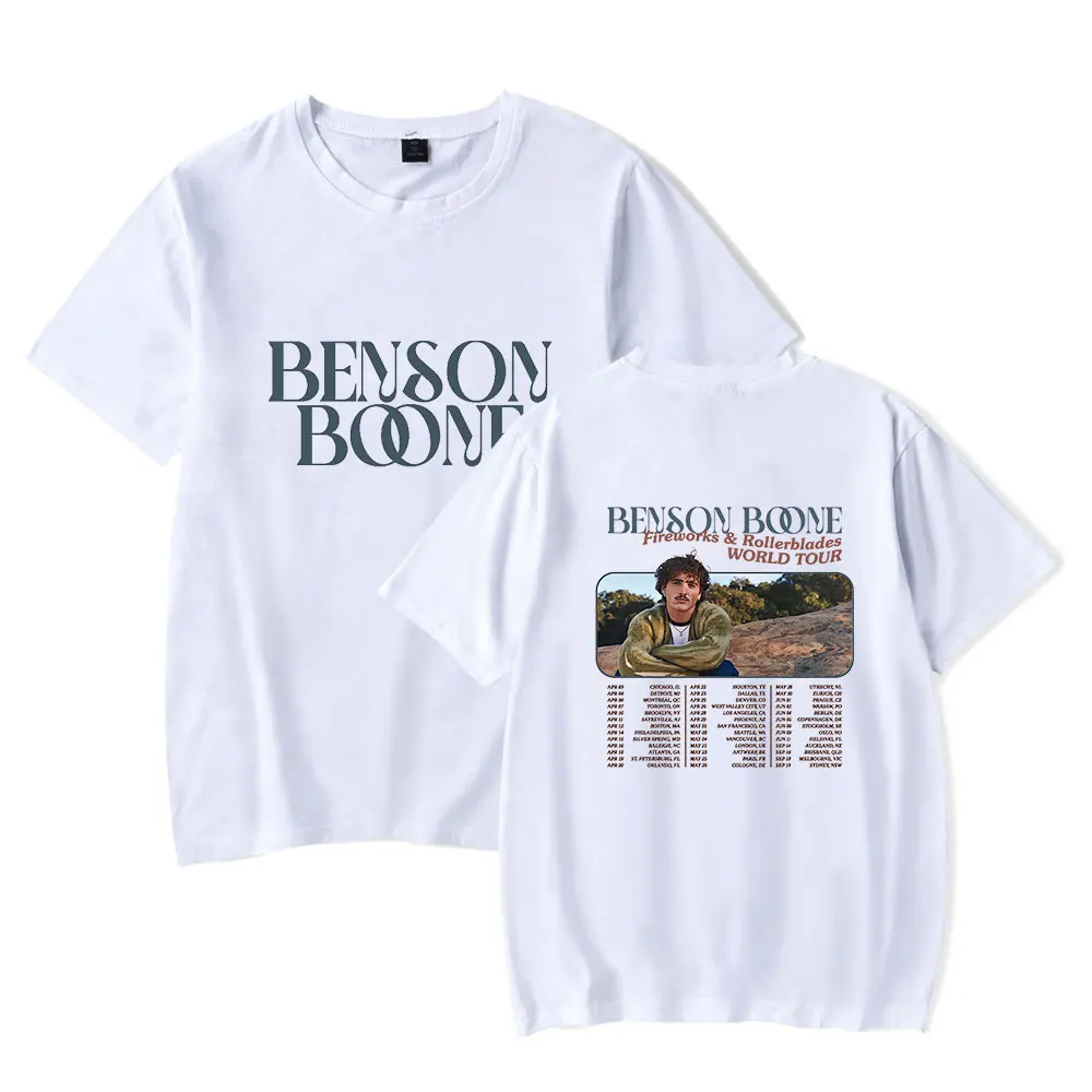 Benson Boone Fireworks and Rollerblades World Tour Short Sleeve Tee Women Men Crewneck Summer T-shirt