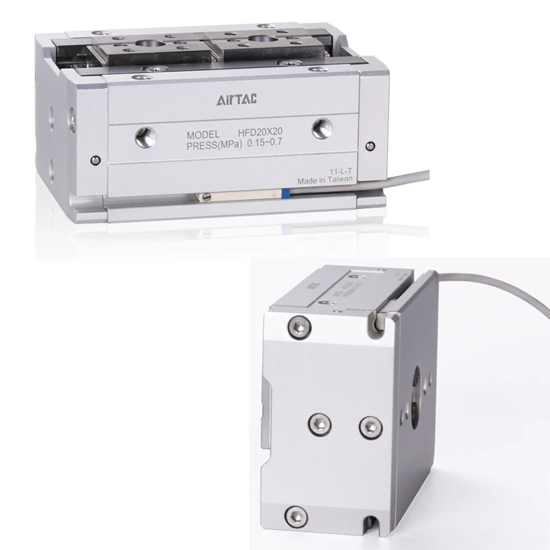 AirTAC HFD8/12/1620/25 Compact Thin Sliding Air Cylinder Double Acting Dual Rail Pneumatic Gripper  Packaging Machine