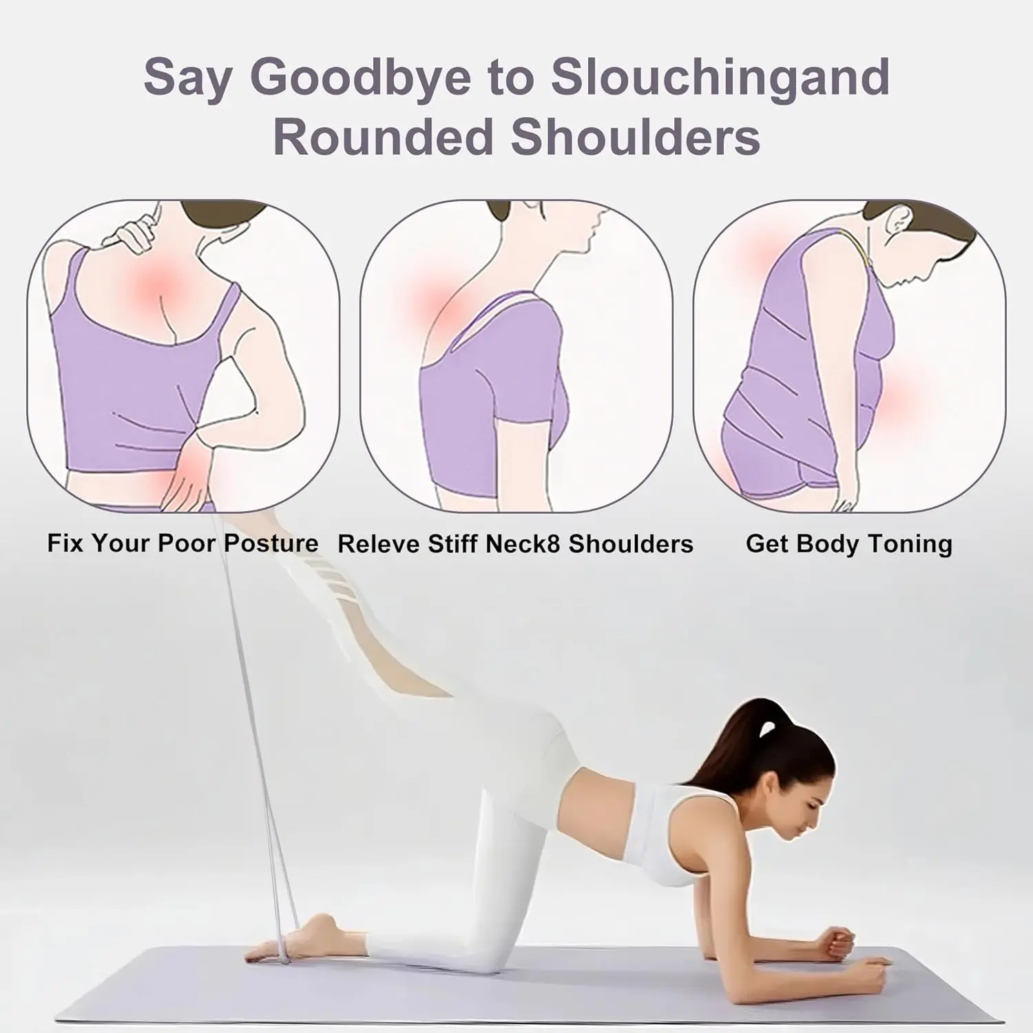 Luminous Resistance Bands, 8 Shaped Exercise Bands, with Handles Band for Arms, Back, Shoulder Stretch, Resistance Bands Women M