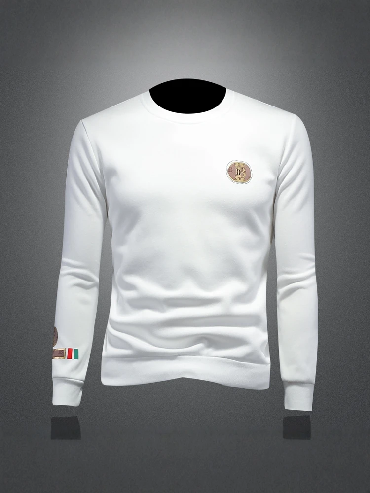 

Мужская футболка с длинным рукавом, повседневная, с круглым вырезом, базовый слой, модная, новая весенняя модель, удобная, из полиэфирного волокна, большие размеры