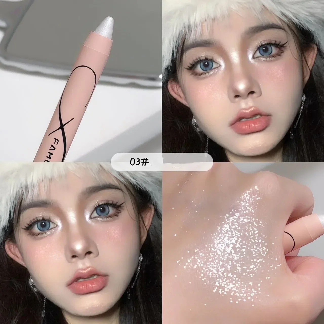 Pearl Gold Green Glitter Shimmer Contour Blush Pen Brighten Makeup Fairy High Gloss Pen Face Body Highlighter Stick Cosmetics